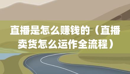 直播是怎么赚钱的（直播卖货怎么运作全流程）