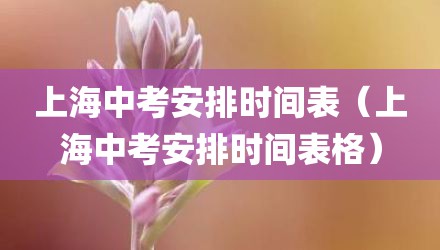 上海中考安排时间表（上海中考安排时间表格）