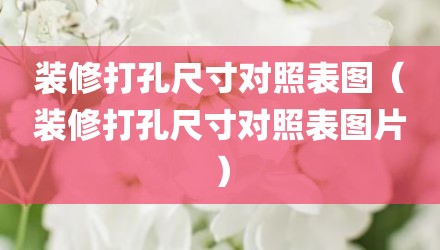装修打孔尺寸对照表图（装修打孔尺寸对照表图片）