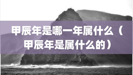 甲辰年是哪一年属什么(甲辰年是属什么的)
