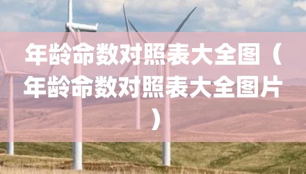 年龄命数对照表大全图（年龄命数对照表大全图片）