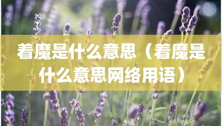 着魔是什么意思（着魔是什么意思网络用语）