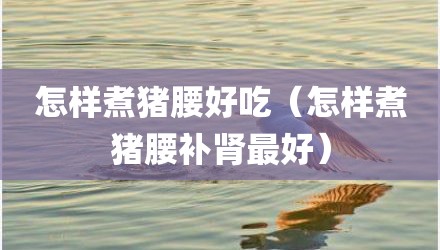 怎样煮猪腰好吃（怎样煮猪腰补肾最好）