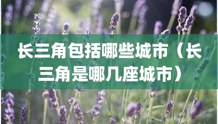 长三角包括哪些城市（长三角是哪几座城市）