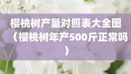 樱桃树产量对照表大全图（樱桃树年产500斤正常吗）