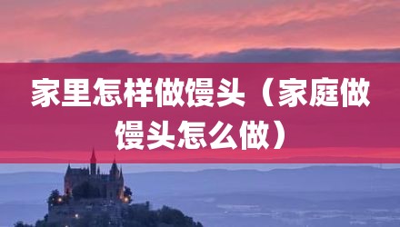 家里怎样做馒头(家庭做馒头怎么做)