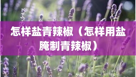 怎样盐青辣椒(怎样用盐腌制青辣椒)
