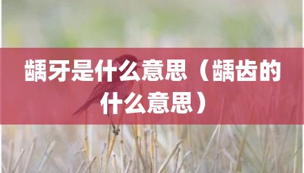 龋牙是什么意思（龋齿的什么意思）