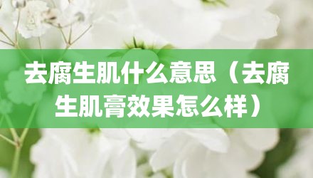 去腐生肌什么意思(去腐生肌膏效果怎么样)