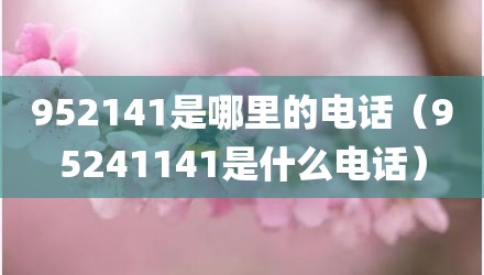 952141是哪里的电话（95241141是什么电话）