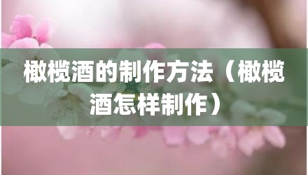 橄榄酒的制作方法（橄榄酒怎样制作）