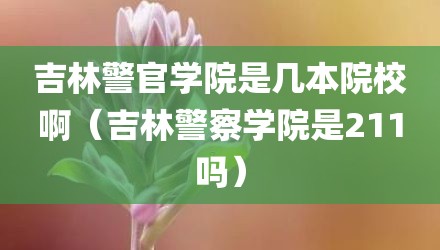 吉林警官学院是几本院校啊(吉林警察学院是211吗)