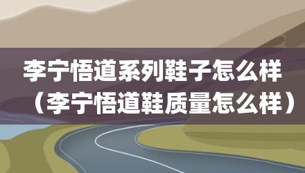 李宁悟道系列鞋子怎么样(李宁悟道鞋质量怎么样)