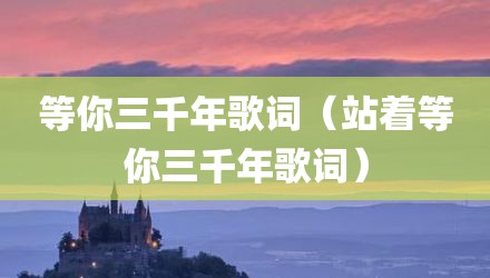 等你三千年歌词（站着等你三千年歌词）