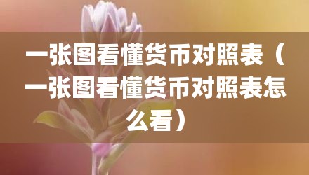 一张图看懂货币对照表（一张图看懂货币对照表怎么看）