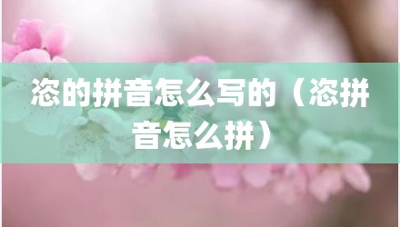 恣的拼音怎么写的（恣拼音怎么拼）