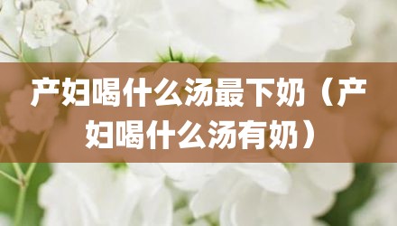 产妇喝什么汤最下奶（产妇喝什么汤有奶）
