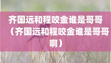齐国远和程咬金谁是哥哥（齐国远和程咬金谁是哥哥啊）