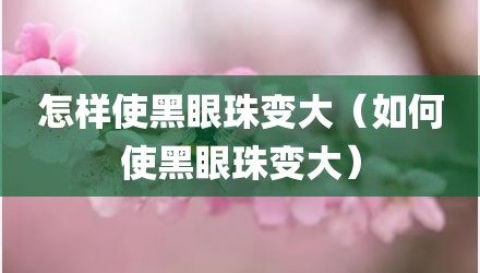 怎样使黑眼珠变大（如何使黑眼珠变大）