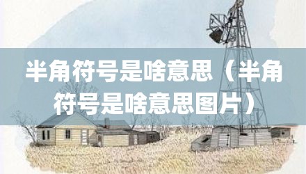 半角符号是啥意思(半角符号是啥意思图片)