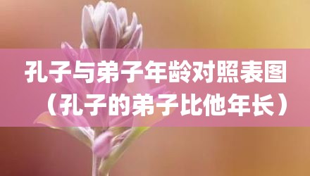 孔子与弟子年龄对照表图（孔子的弟子比他年长）