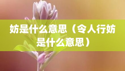 妨是什么意思（令人行妨是什么意思）