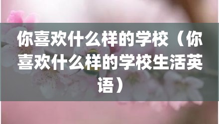 你喜欢什么样的学校（你喜欢什么样的学校生活英语）
