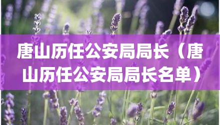 唐山历任公安局局长（唐山历任公安局局长名单）