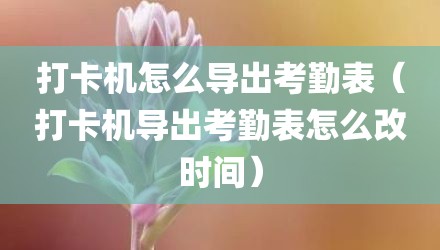 打卡机怎么导出考勤表(打卡机导出考勤表怎么改时间)