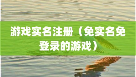 游戏实名注册（免实名免登录的游戏）