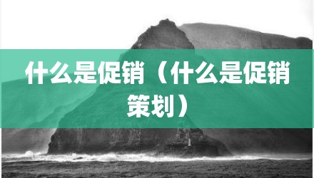 什么是促销（什么是促销策划）