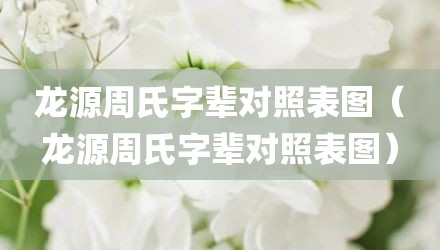龙源周氏字辈对照表图（龙源周氏字辈对照表图）