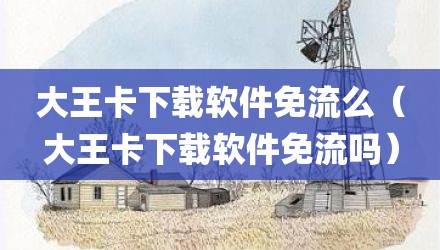 大王卡下载软件免流么（大王卡下载软件免流吗）