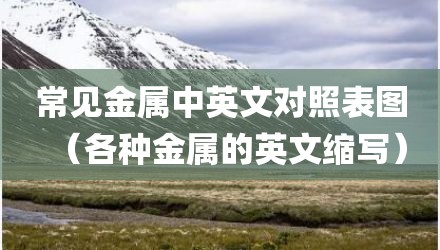 常见金属中英文对照表图（各种金属的英文缩写）