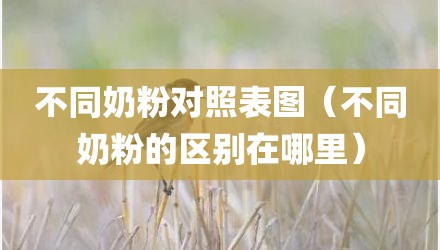 不同奶粉对照表图(不同奶粉的区别在哪里)