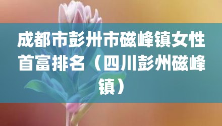 成都市彭卅市磁峰镇女性首富排名（四川彭州磁峰镇）