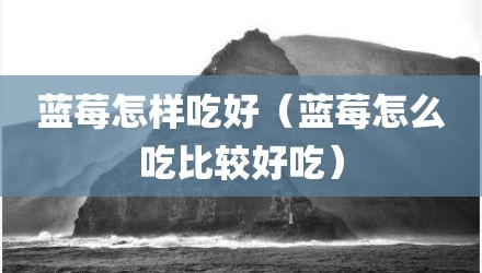 蓝莓怎样吃好（蓝莓怎么吃比较好吃）