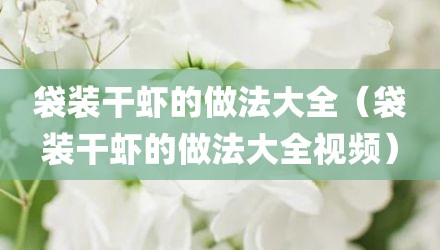 袋装干虾的做法大全（袋装干虾的做法大全视频）