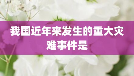 我国近年来发生的重大灾难事件是