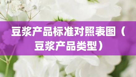 豆浆产品标准对照表图（豆浆产品类型）