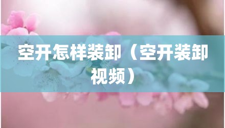 空开怎样装卸（空开装卸视频）