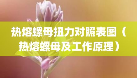 热熔螺母扭力对照表图（热熔螺母及工作原理）