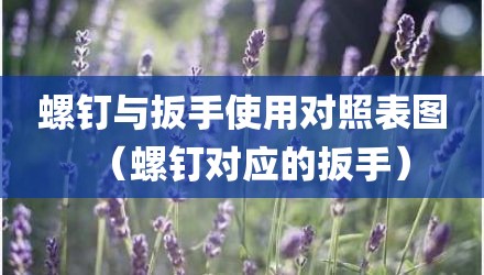 螺钉与扳手使用对照表图（螺钉对应的扳手）