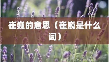 崔巍的意思（崔巍是什么词）