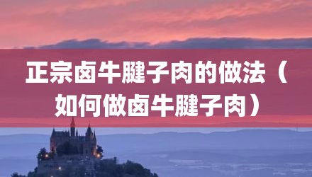 正宗卤牛腱子肉的做法（如何做卤牛腱子肉）