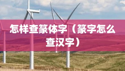 怎样查篆体字（篆字怎么查汉字）