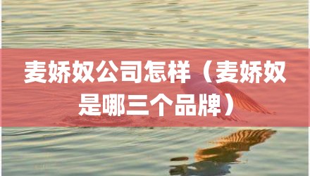 麦娇奴公司怎样（麦娇奴是哪三个品牌）