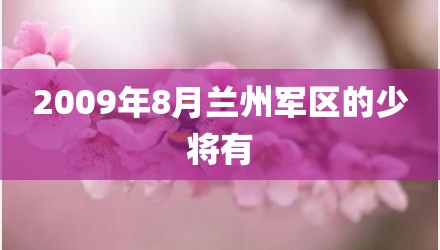 2009年8月兰州军区的少将有