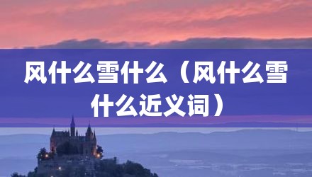 风什么雪什么（风什么雪什么近义词）