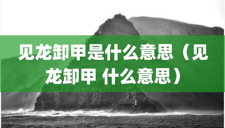 见龙卸甲是什么意思（见龙卸甲 什么意思）